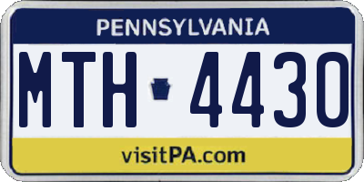 PA license plate MTH4430