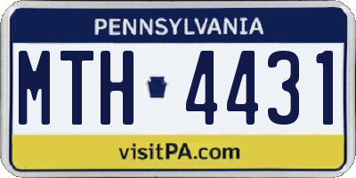 PA license plate MTH4431