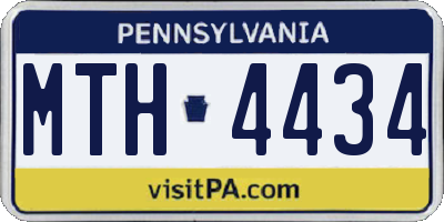 PA license plate MTH4434