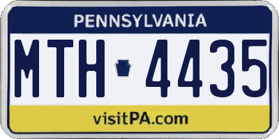 PA license plate MTH4435
