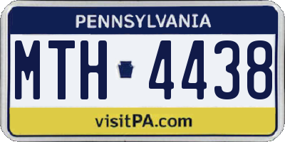 PA license plate MTH4438