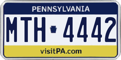 PA license plate MTH4442