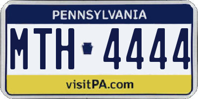 PA license plate MTH4444