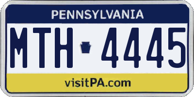 PA license plate MTH4445