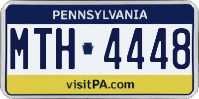PA license plate MTH4448