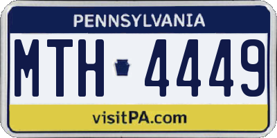 PA license plate MTH4449