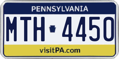 PA license plate MTH4450