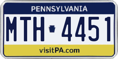 PA license plate MTH4451