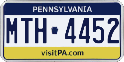 PA license plate MTH4452