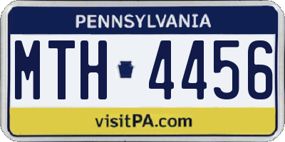 PA license plate MTH4456