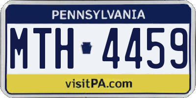 PA license plate MTH4459