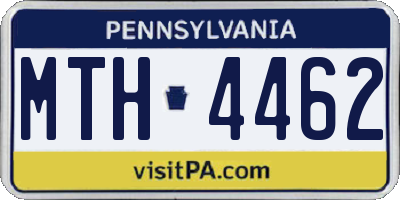 PA license plate MTH4462