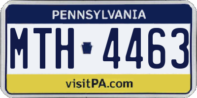 PA license plate MTH4463