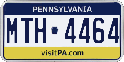 PA license plate MTH4464