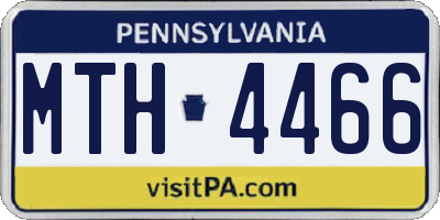 PA license plate MTH4466