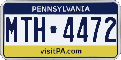 PA license plate MTH4472
