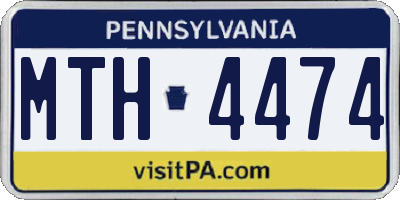 PA license plate MTH4474