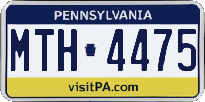 PA license plate MTH4475