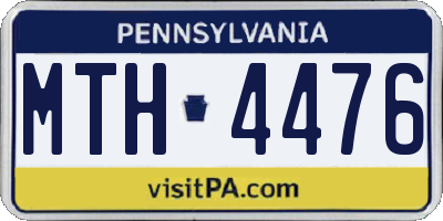PA license plate MTH4476