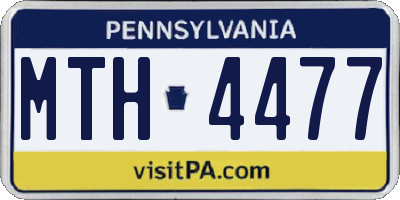 PA license plate MTH4477