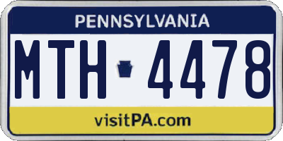PA license plate MTH4478
