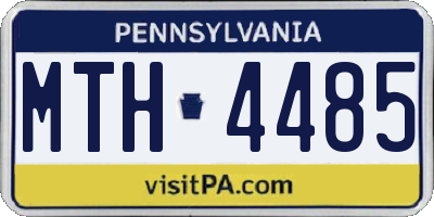 PA license plate MTH4485