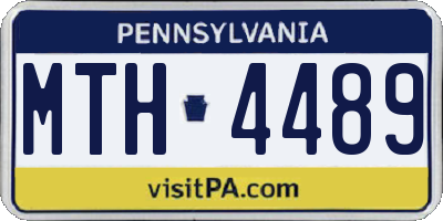 PA license plate MTH4489