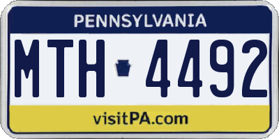 PA license plate MTH4492