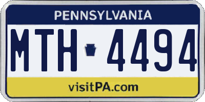 PA license plate MTH4494