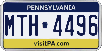 PA license plate MTH4496
