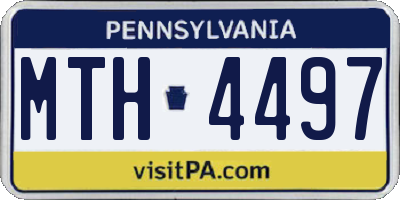 PA license plate MTH4497