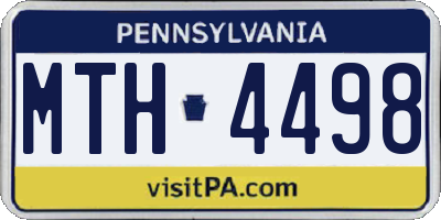 PA license plate MTH4498