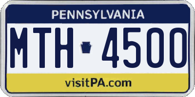 PA license plate MTH4500
