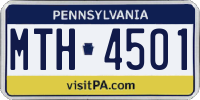 PA license plate MTH4501