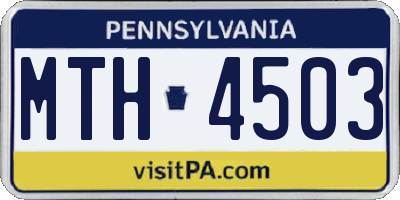 PA license plate MTH4503