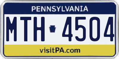 PA license plate MTH4504