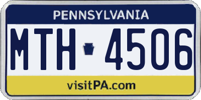 PA license plate MTH4506
