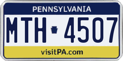 PA license plate MTH4507
