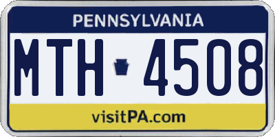PA license plate MTH4508