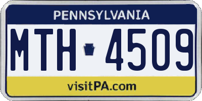 PA license plate MTH4509