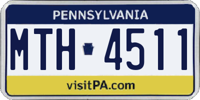 PA license plate MTH4511