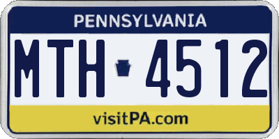 PA license plate MTH4512