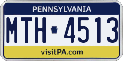 PA license plate MTH4513