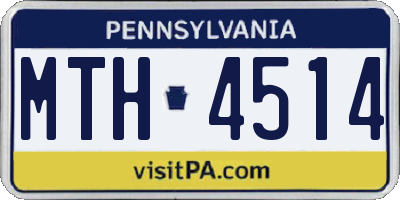 PA license plate MTH4514