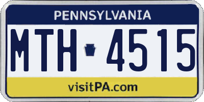 PA license plate MTH4515