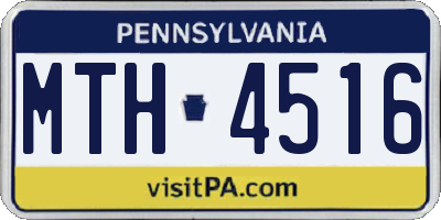 PA license plate MTH4516