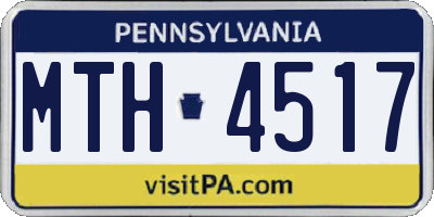 PA license plate MTH4517