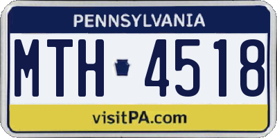 PA license plate MTH4518