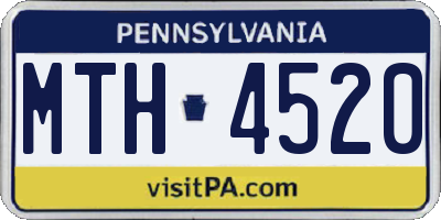 PA license plate MTH4520