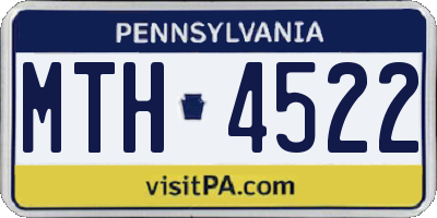 PA license plate MTH4522